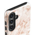 White Rose Gold Marble Galaxy S25 Impact Case